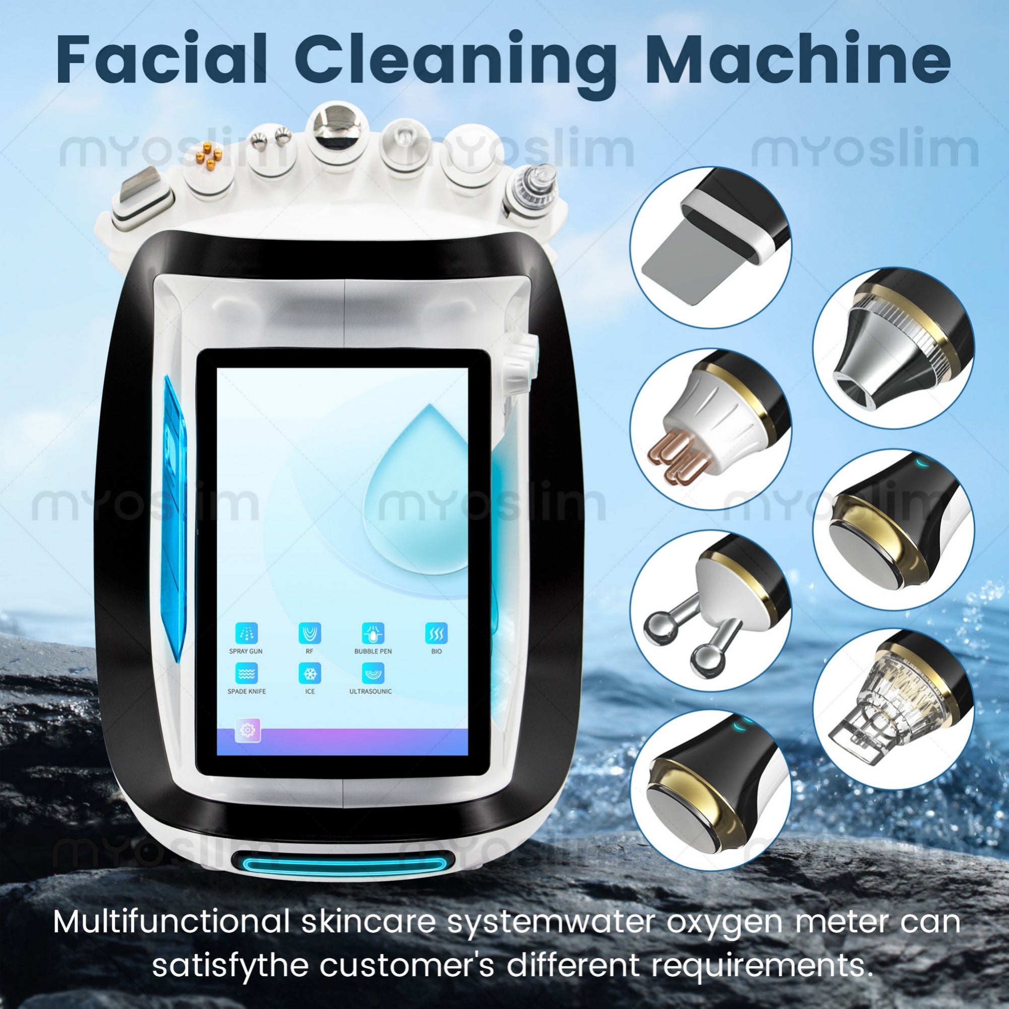 7 In 1 Hydro Dermabrasion Facial Machine With Hydra Technology For Spa Salon Skin Care Deep Cleansing Blackhead Removal Acne Treatment Whitening