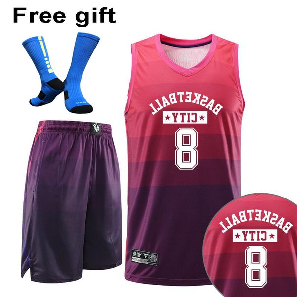 Szie Plus Kids Men Training Jersey Set Blank College Tracksuits Breathable Basketball Jerseys Uniforms Socks free s