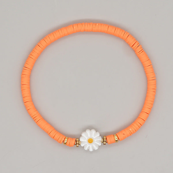 Bohemian Vacation Style Handmade Polymer Clay Heishi Beads Stretch Bracelets