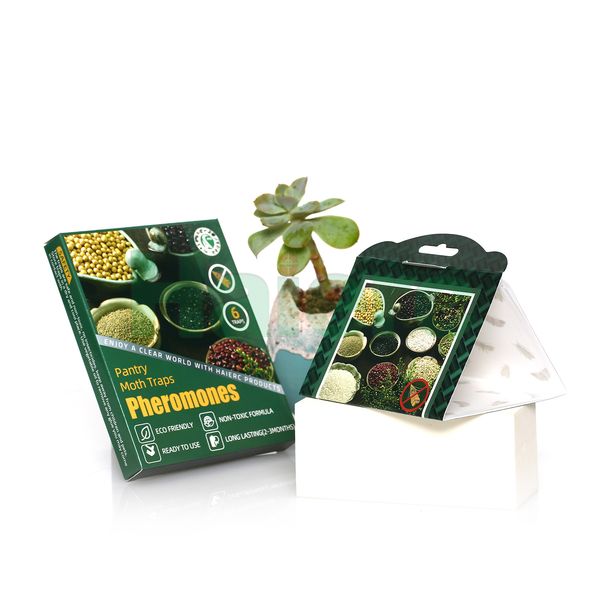 Armadilhas de papel tineoids 5.6in Pantry Common Kitchen Moths Brep Pest Control Pragas Tano premium Atraente seguro Inseticida não tóxico M