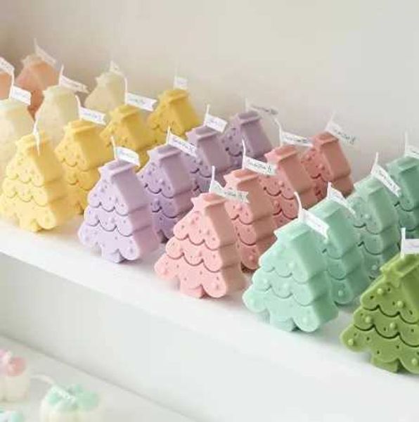 Handmade Cartoon Christmas Tree Scented Candles Scene Decoration Shooting Props Soy Wax Aromatherapy Incense CandleC241214