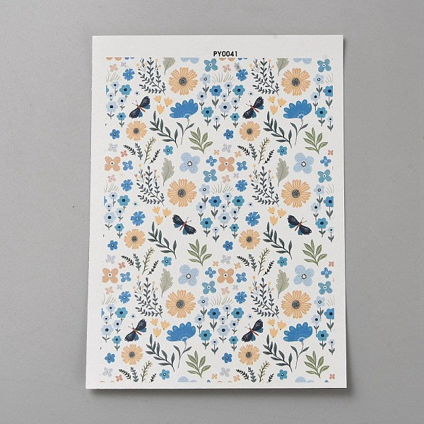 Flower Pattern Polymer Clay Water Transfer Paper