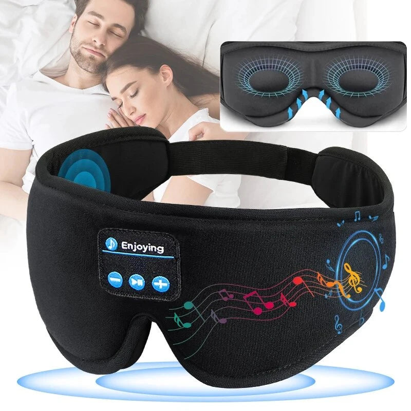 KALOAD 3D Contoured Cup Design Eye Yoga Mask Music Play Comfortable Sleeping Headphones with Built-in HD Speaker Mask Fo