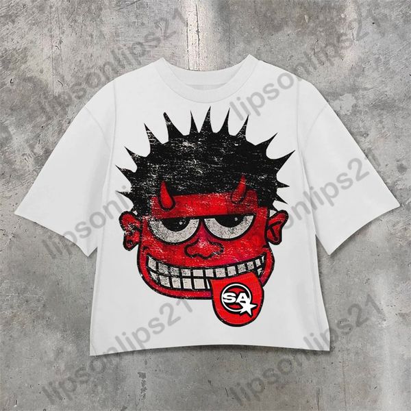 Designer Men&#039;s T Shirts Y2k Shirt Mid Long Sleeve Men Women Punk Hip Hop Graffiti Style Graphic Printed Oversized Harajuku Loose Short