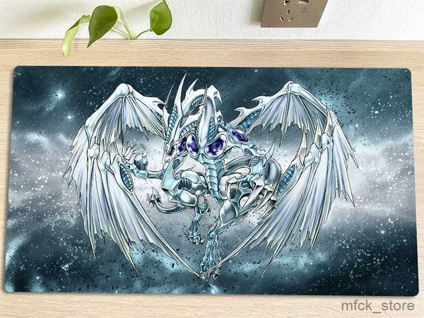 Mouse Pads Wrist Rests YuGiOh Anime CCG TCG Playmat Stardust Dragon Trading Card Game Mat Bag Rubber Desk Mat Pad Mousepad 60x35cm R230830