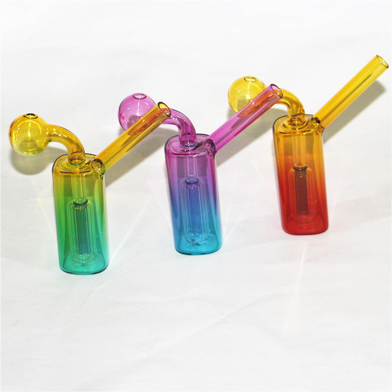 4.72inch Curved smoking pipes Glass Oil Burners Pipes with Different Colored Balancer Water Pipe Bubbler