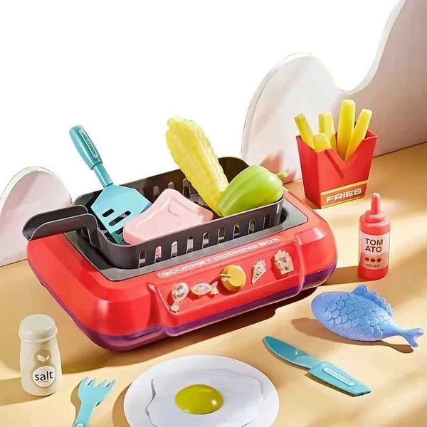 Kitchen DIY Toys de cozinha Toys de cor Alterar comida e cozinha 20 peças Multi Funcional Simulation Game Set Dollouse Furniture Childrens G