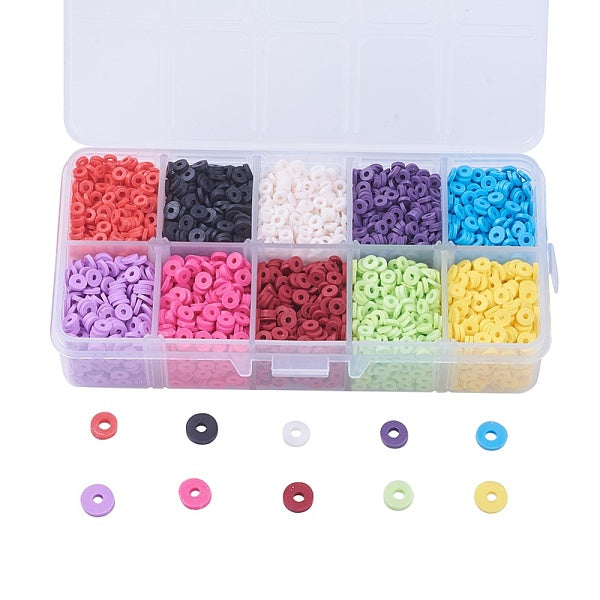 10 Colors Handmade Polymer Clay Beads