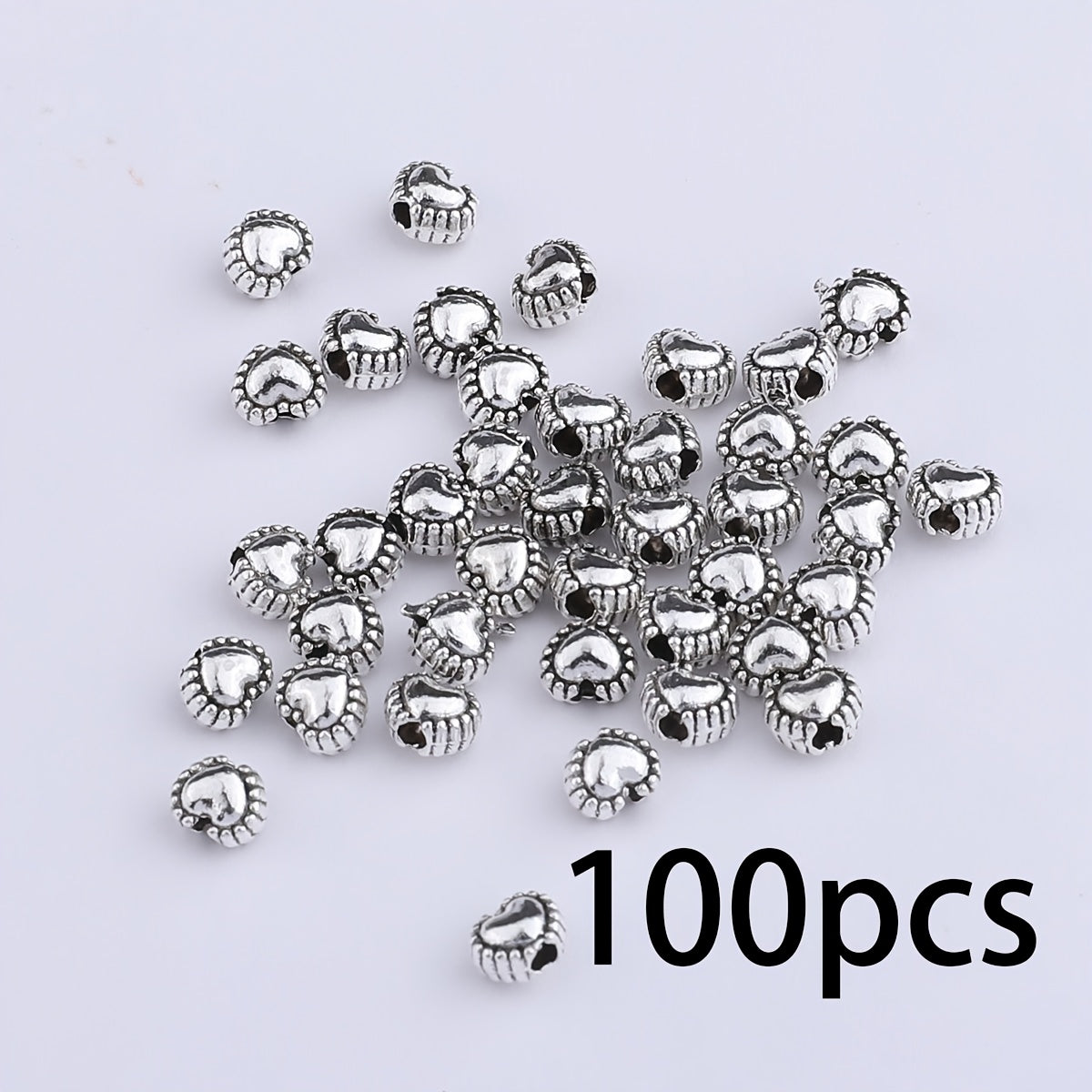 TEMU 100 Cupid Heart-shaped Spacers, Alloy Making Supplies, Valentine's Day Pattern Jewelry Set, Bracelet, Necklace Earrings, Handmade Jewelry