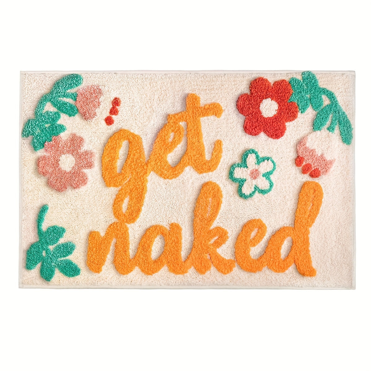 TEMU Cute Get Naked Cute Bathroom Rugs Pink Bath Mat For Bathroom Decor Funny, Non Slip Thick Microfiber Bath Rug Machine Washable, Mat, Non Slip
