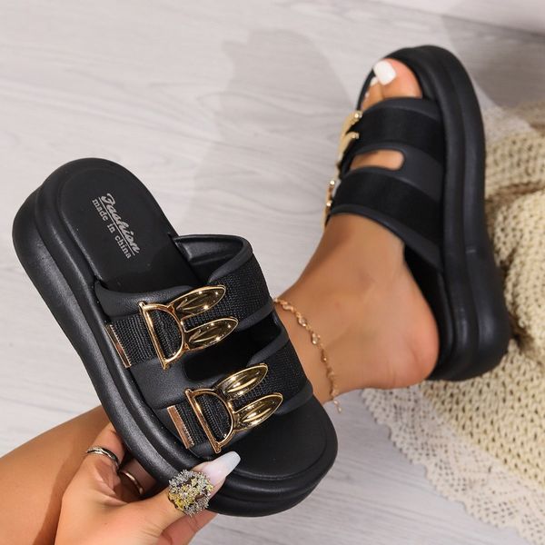 Open Toe Summer Flats Women Slippers Designer Casual Sandals 2024 Trend New Flip ps Dress Shoes Female Walking Slides c84e