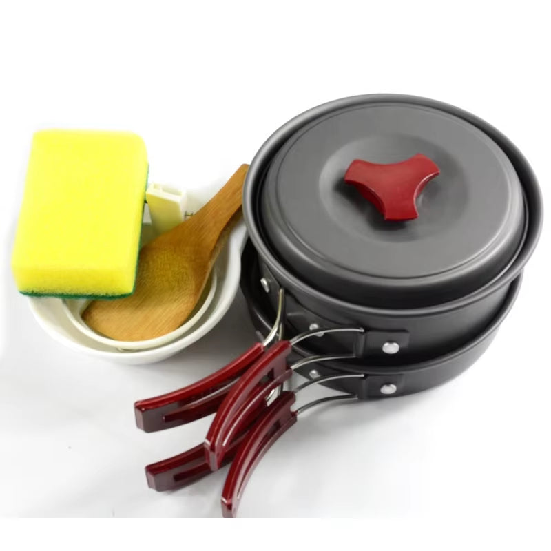 High Quality Customized Camping Cooking Set Aluminum Outdoor Camping Pot Cookware Sets