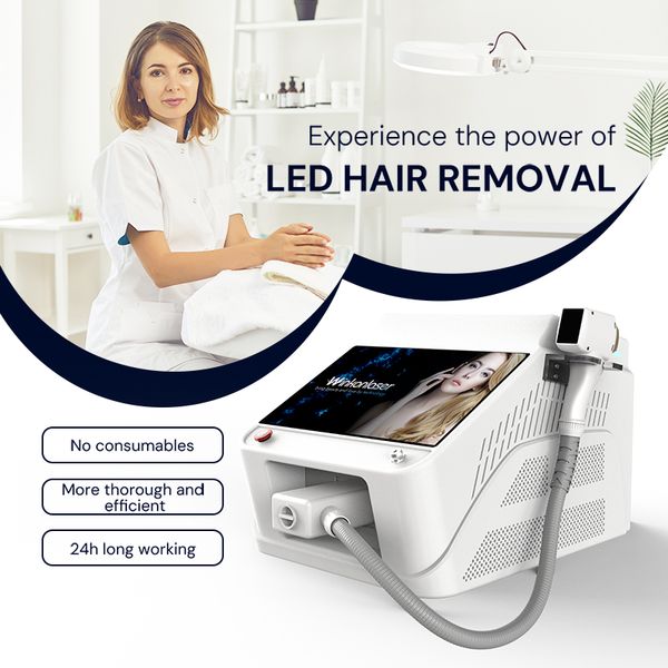 Newest LED Laser Hair Removal Permanent Beauty Machine with 650nm-1300nm for All Skin Types Painless Long working time