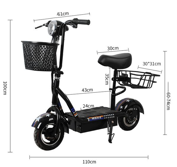 Pequena scooter elétrica Bicicleta elétrica dobrável scooter acionando scooter pequeno veículo elétrico Harley
