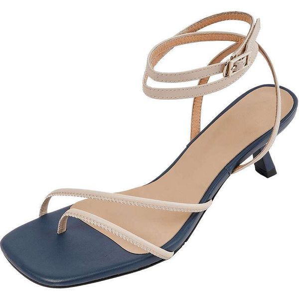 Natural Leather Superstar Basic Clothing Summer Ankle Straps French Retro Chic Thin High Heels Sandals Women