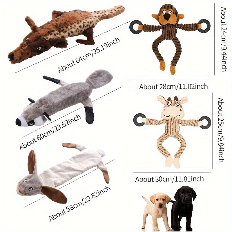 TEMU Magical Pet 5 Dog Sound Toys With Bb Barking, Without Filling And 2 With Plush Filling, Cute And Sound Dog Toys For Small, Medium And Large Dogs