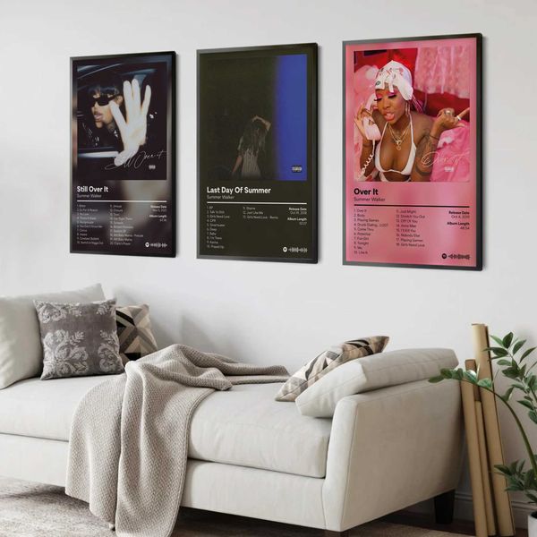 Pop Rap Music Album Cover Artist Summer Walker Poster Rapper Hip Hop Rock Still Over It Canvas Art Room Home Wall Decor PictureC250121