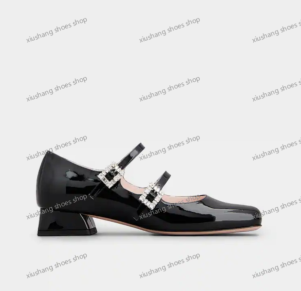 Designer shoes new women&#039;s pumps Mary Jane high heels with shiny diamond sizes 35-40