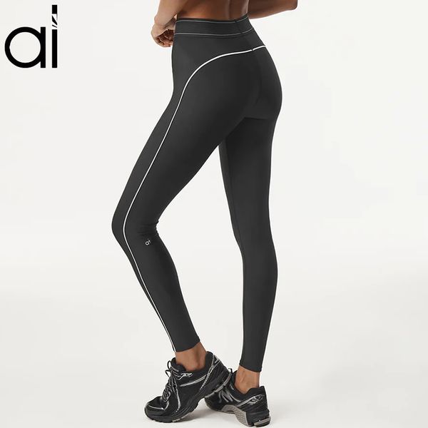 AL Yoga Sweatpants High-Waist AIRL Suit Up Leggings Women Slim-Fit Hip-Lift Full-length Gym Pants Casual Boxer-style Waistband Shaping Waist