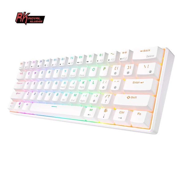 RK Royal Kludge RK61 2.4G Wireless Mechanical Keyboard Tri-mode 61 Keys RGB Backlit Mini Hot-swappable Gamer KeyboardLX241031