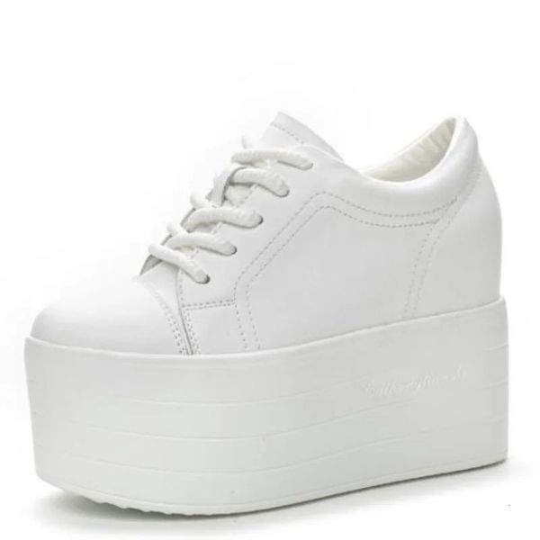 12cm Synthetic Genuine Platform Wedge Flat Leather Autumn Spring Boots Foot Bracelet Womens High Fashion High Heels 241106