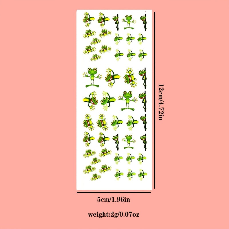 TEMU 1pc Adorable Nail Art Decal Sticker - Glossy Finish, Irregular Shape, Cartoon Design, Scent-free, Animal Theme, Single-use, Ideal For Glass With