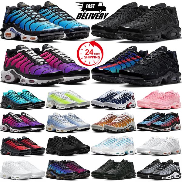 Frete grátis TN Running Shoes Designer Sneakers Mens Treinadores Triple Black White Unity Berlin Gaza Hyper Blue TNS Mulheres Menino Menino