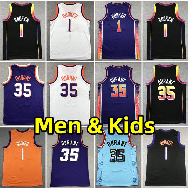 Kevin Durant Devin Booker Basketball Jerseys Men Youth Kids PHX Phoenixs Sun The Valley City Jersey Wear Mesh breathable vest