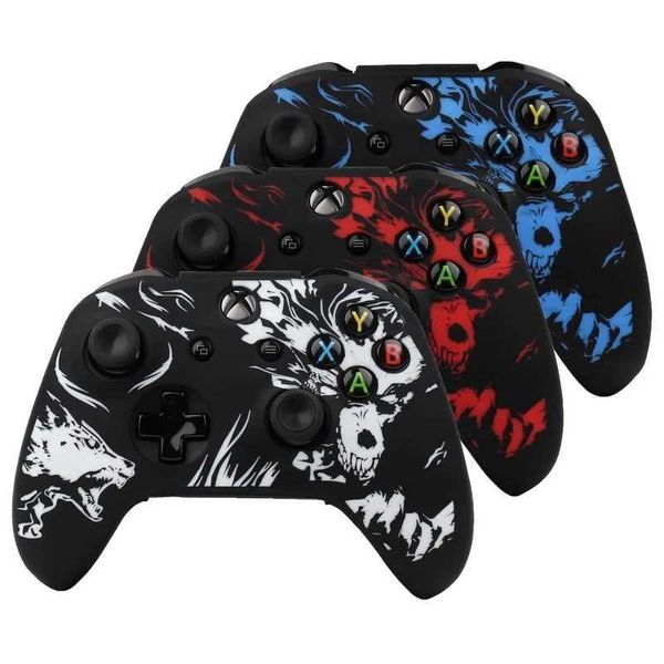 Game Controllers Joysticks Laser Carving Soft Silicone Cover For Xbox One S Controller Skin Case Gamepad Joystick Accessories for X H2410290