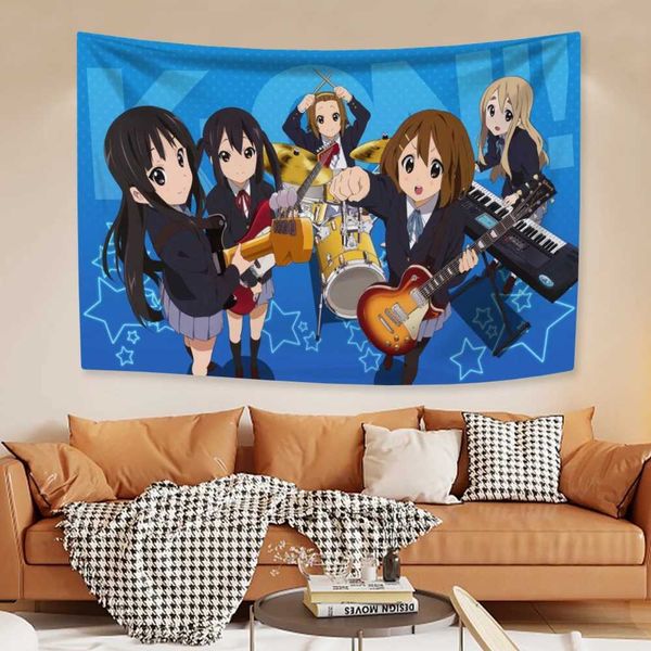 Japanese Anime Wall Hanging Tapestry Kawaii New K-ON! Cartoon Home Decoration Aesthetics Bedroom Dormitory BackgroundC250205