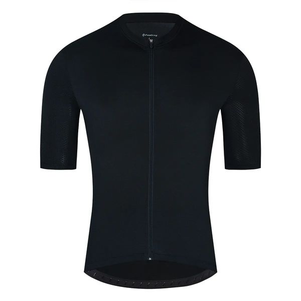 FUALRNY Black Cycling Jersey AntiPilling EcoFriendly Bike Clothing Road Team Bicycle Wear Shirts shipped within 24 hours 240711