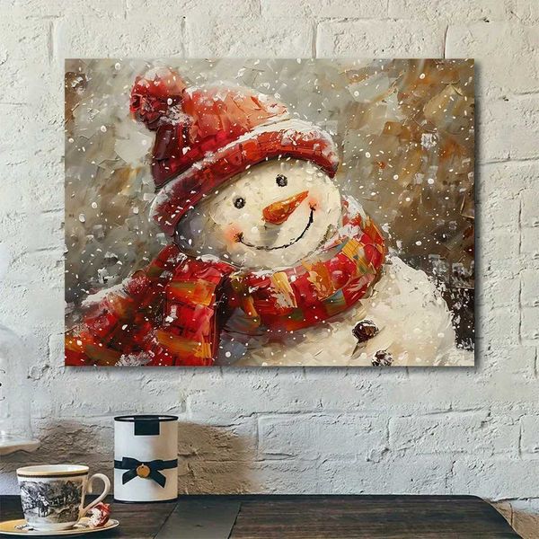 Fashionable Christmas canvas art painting 12 x 16 inches faded living room bedroom wall decoration easy to frame Y250111