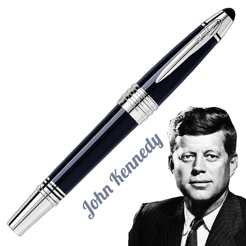 Famous Character Series Great John F Kennedy Writing Ballpoint pens Blue Black Metal Rollerball Pen Office School Stationery With Serial Number
