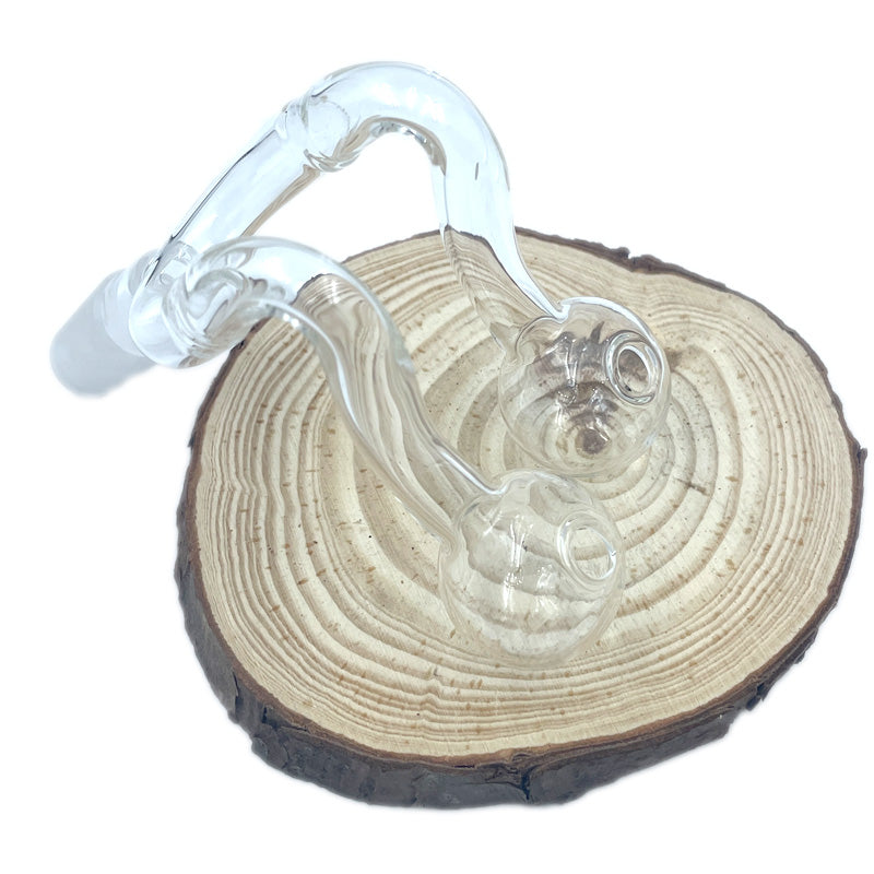 14mm Male Double bowls Pyrex Glass Oil Burner Pipe Transparent Clear Tobacco Bent Bowl Hookah Adapter Thick Bong Pipes Smoking Shisha Tubes