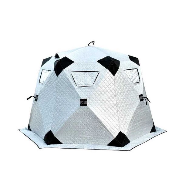 Outdoor Cam Ice Fishing Tent Insulated Quick Set Up Winter Fishing Tent Cam Hexagonal Tent for 4-8 Peop Quick OpeningXJ241217