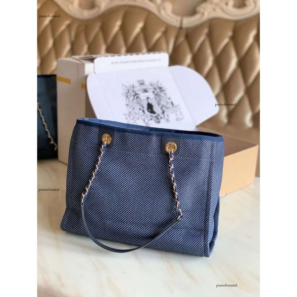 10A Mirror quality designer claic mall ize beach bag 7A top deigner lady canva hopping bag color chain houlder Tote