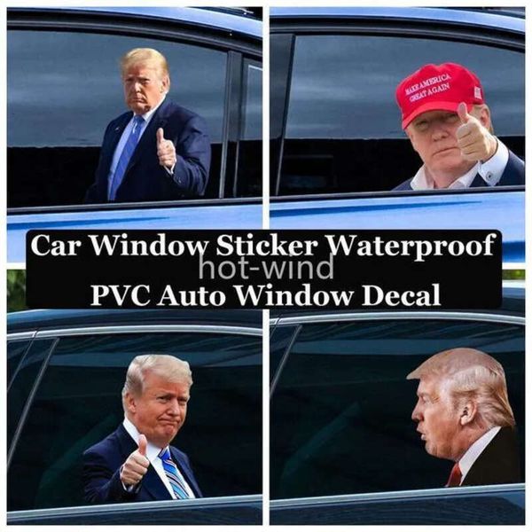2024 Election Trump Decals Car Stickers Funny Banner Flags Left Right Window Peel Off Waterproof PVC Decal Party Supplies C0622x2