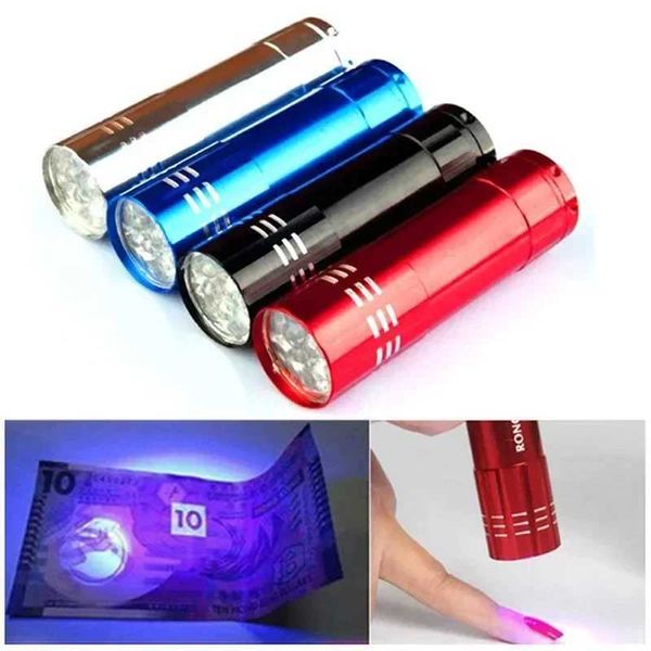 Nail Dryer Mini 9 LED Lights Flashlight UV Lamp Portable Nail Gel Mask Fast Drying Manicure Tool SupportXJ240905