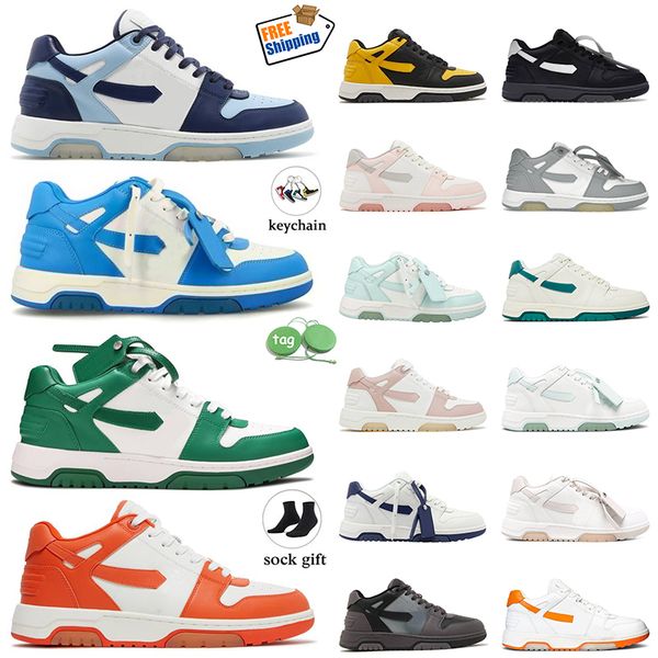 Casual Shoes Designer Out Of Office Sneaker Low Top Offs For Walking Men Women Black Blue Grey Green Orange Mens Womens Trainers Sports Snea