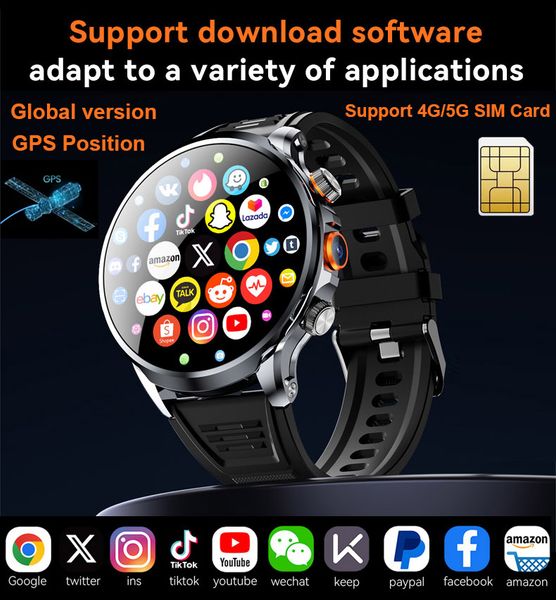 Global Version Smart Watch Ultra Series 9 Android Watch SIM Card Call 3GB RAM 32GB Memory GPS Position Men Women Watch Fitness Tracker Wrist