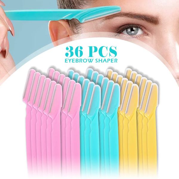 3672258Pc Eyebrow Trimmer Face Blade Eyebrow Razors Eyebrow Shaper Trimmer Shaving Grooming Kit Exfoliating Makeup Tool 240621