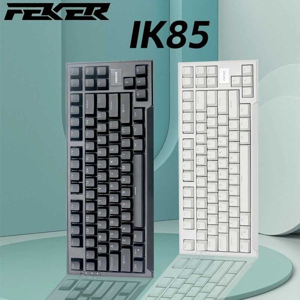 FEKER IK85 Hot Swappable Keyboard Gasket OUTEMU FEKER Panda Switch White LED Lighting Wired Window-Mas Mechanical KeyboardCL240709