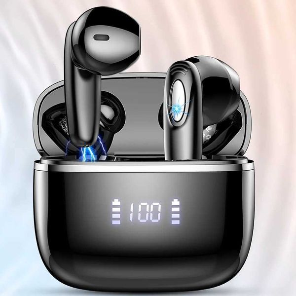 Wireless earphones BT 5.3 4 ENC noise cancelling microphones 40H LED display charging case IP7 waterproof earplugs. M241213