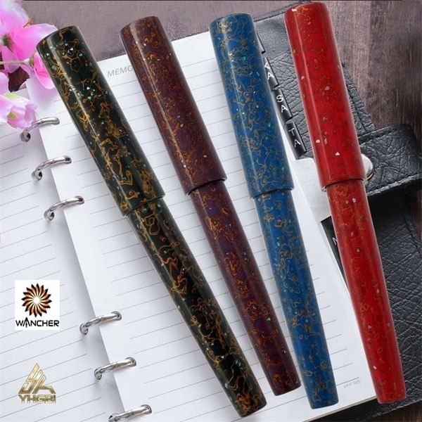 Fountain Pens Wancher ebony raw lacquer rhinoceros paint pen Jowo NIB wooden box 220923