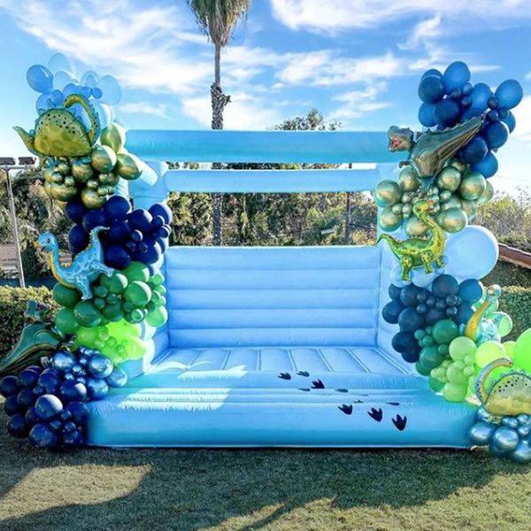 Good quality bouncy castle sky blue inflatable wedding bouncer bridal full PVC bounce house commercial wedding&#039;s tent inflatables jumpi