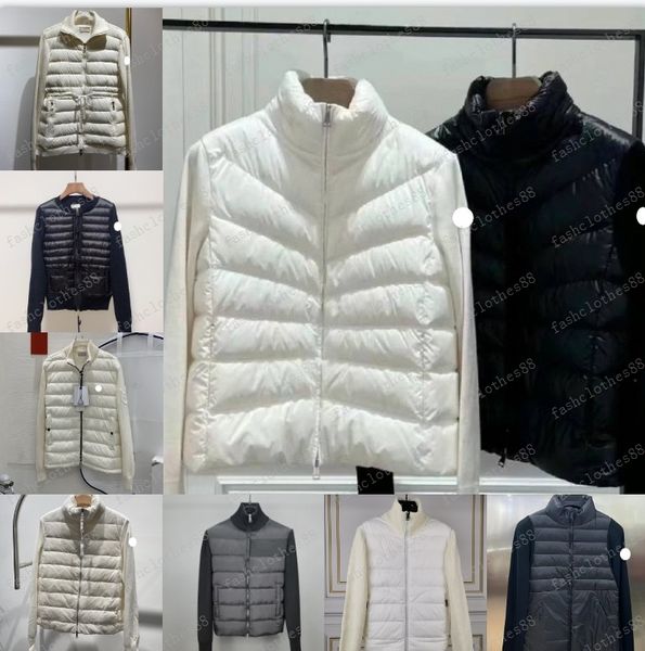 New Stand Collar Arm Badge winter jackets for women Down & Parkas Fashion Designer knit Winter warm coat woman knitted jacket Size s-xl