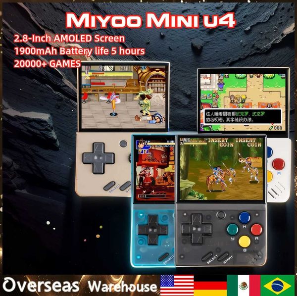 MIYOO MINI V4 Retro Handheld Game Console Portable Video Game Console 2.8-inch IPS Linux System OCA Game Console X241121