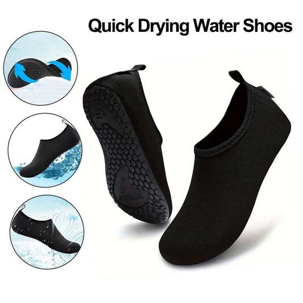 1 pair of Wading shoes for quick drying beach barefoot shoes mens warm anti slip swimming slimming sports shoes diving socks Y241104
