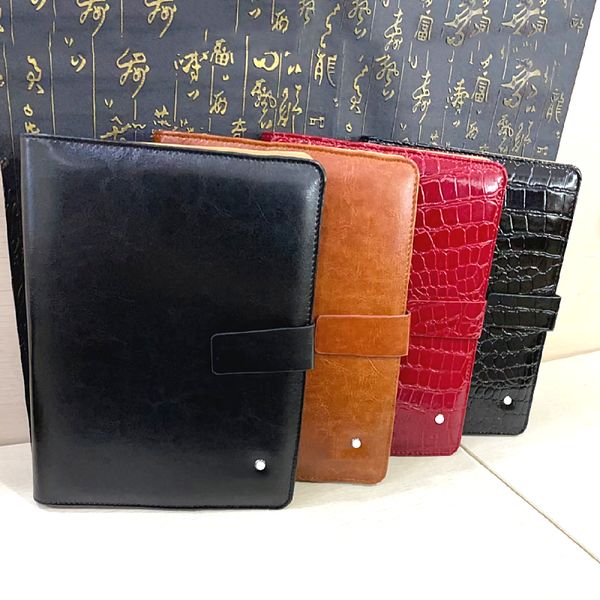 wholesale classic Notepads Black -brown Leather Cover Agenda Handmade Note Book urs Periodical Diary Business Notebook A5