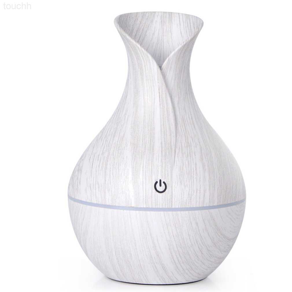 Humidifiers Creative Wood Grain Vase Humidifier Mute Aromatherapy Locomotive Office Home USB Colorful Lamp Humidifier S251007